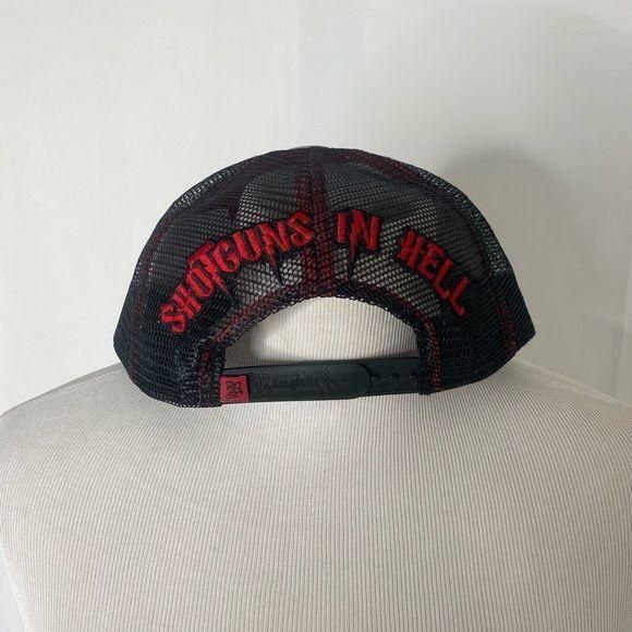 Ranghart Men's Snap Back Hat Black and Red Mesh Back Embroidered One Size - Picture 5 of 8